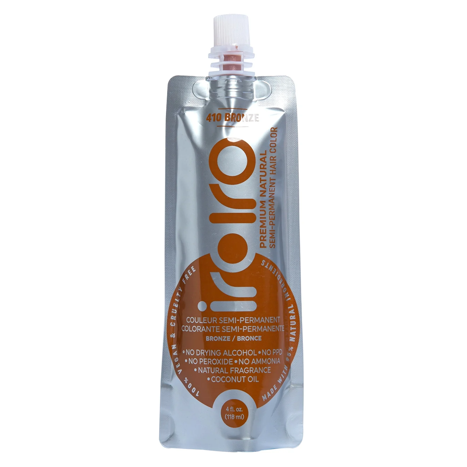 Iroiro 410 Bronze Natural Vegan Cruelty-Free Semi-Permanent Hair Color